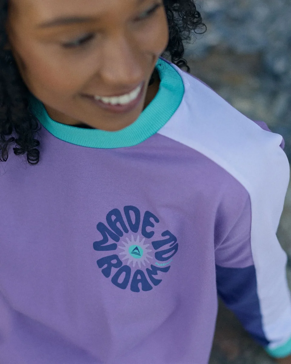 T-Shirt à Manches Longues en Coton Bio Easy Days - Violet Rétro – Image 4