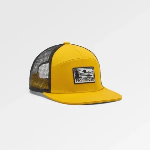 Casquette Trucker 7 Panneaux en Coton Bio Roamer - Jaune Épicéa