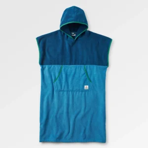Poncho de surf en serviette recyclée Tulum - Bleu Clair/Denim Foncé