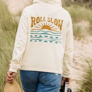 Hoodie en coton recyclé Rolling Slow - Jaune Pâle