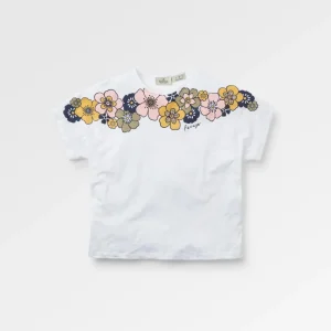 T-shirt en Coton Recyclé Floral - Blanc