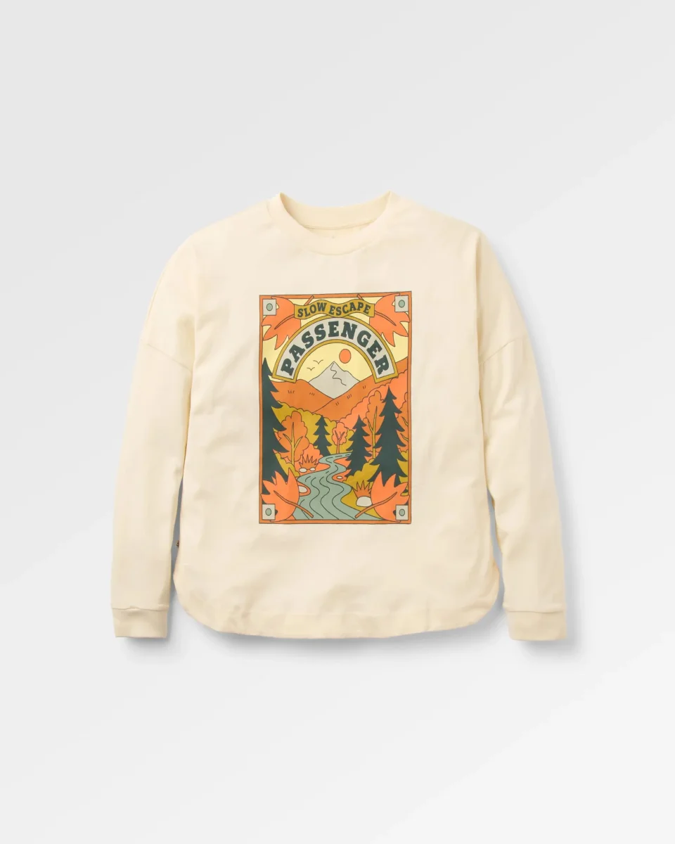 T-shirt manches longues en coton recyclé Rambling - Birch – Image 2