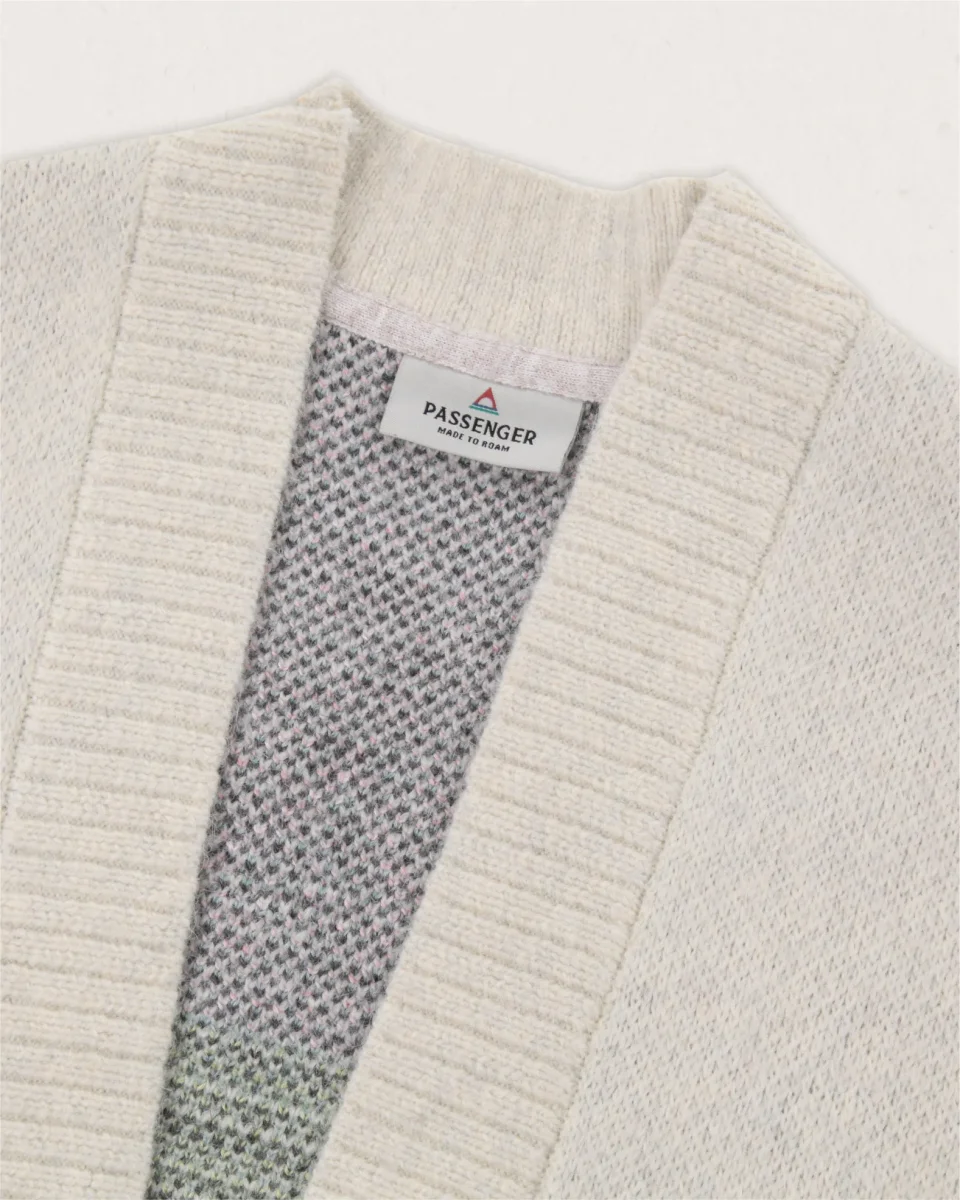 Cardigan en fil recyclé Leif - Blanc cassé – Image 6