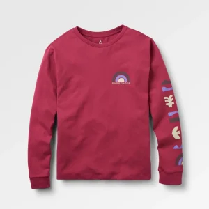 T-shirt en coton recyclé à manches longues Papercut - Cranberry