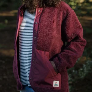 Clover Recycled Deep-Pile Sherpa Fleece - Wine