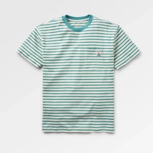 T-shirt coupe décontractée en coton recyclé Zen - Rayures bleu profond