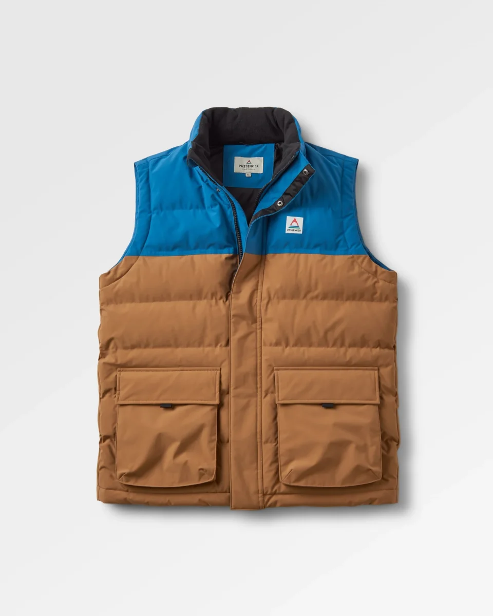 Gilet matelassé recyclé Baltic - Toffee/Bleu Acier