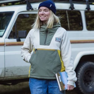 Sweat à capuche polaire recyclé Alexander - blanc vintage