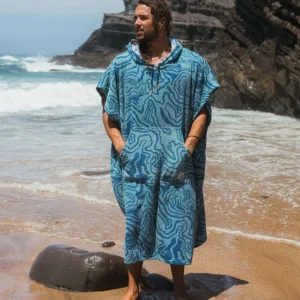 Poncho de Surf en Coton Shoreline - Strata Swirl Arctic