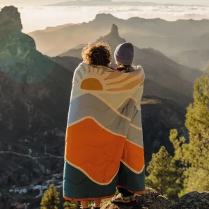 Couverture en Sherpa Recyclée Cabin - Bleuet