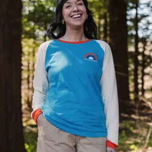 T-shirt à Manches Longues en Coton Recyclé Riser - Bluejay