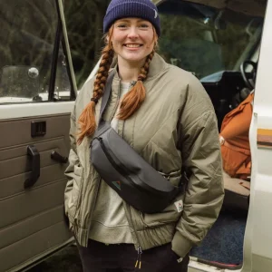 Blouson aviateur doublé en fourrure Lucia - Olive poussiéreux