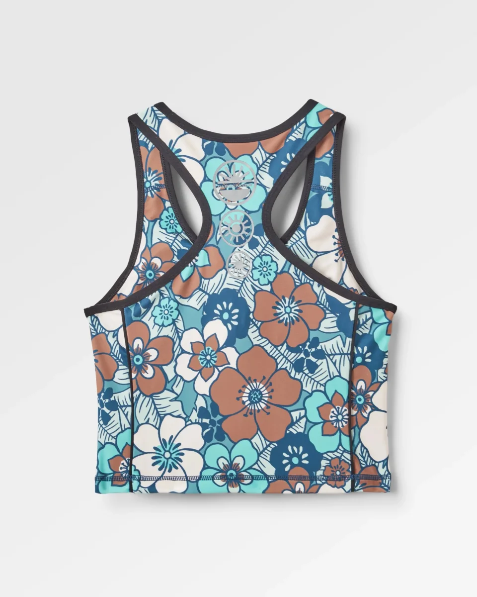 Haut Court Actif Recyclé Mantra - Vintage Floral Aqua – Image 5