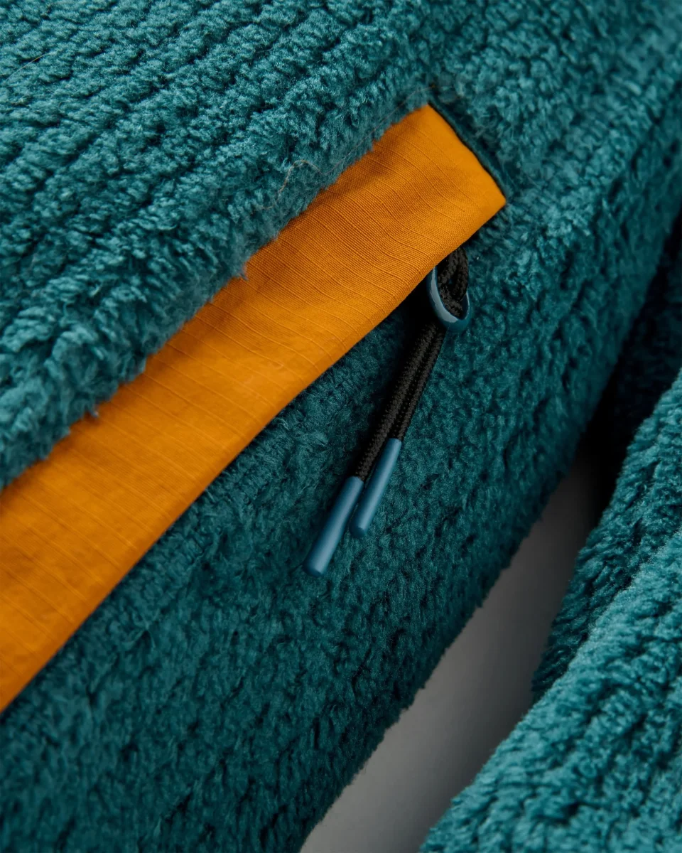 Venturescape Polaire Recyclé pour Hommes - Orange Rétro/Bleu Tidal – Image 2