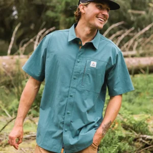 Chemise à Manches Courtes Stretch Traveller - Océan Profond