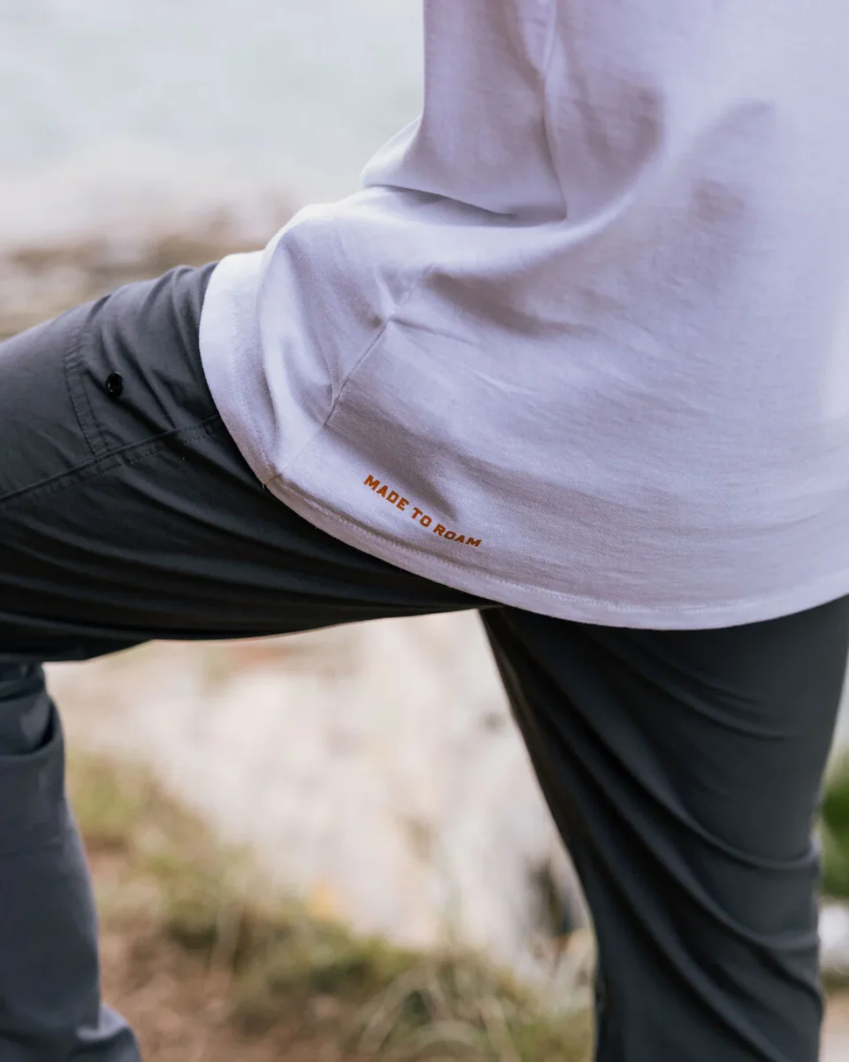 T-shirt à Manches Longues en Coton Recyclé Purpose - Orange Lever de Soleil/Blanc – Image 5