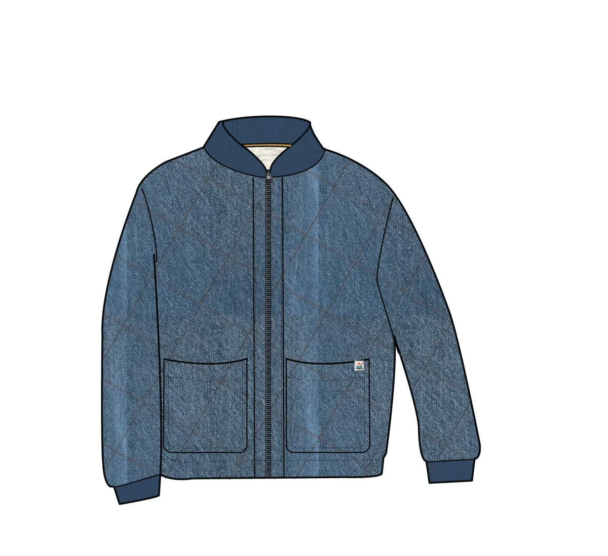 Blouson aviateur en denim avec doublure en fourrure Lucia - Bleu denim – Image 9