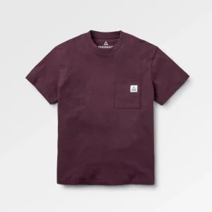 T-shirt Relaxed Fit Bio Héritage - Wine Marl