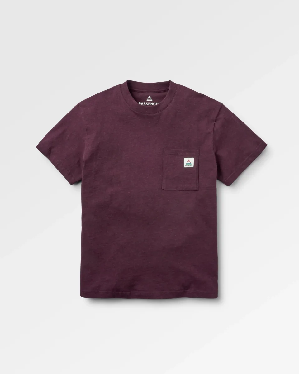 T-shirt Relaxed Fit Bio Héritage - Wine Marl
