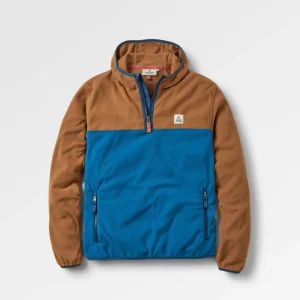 Veste polaire recyclée à capuche Set Off - Toffee/Bleu Acier