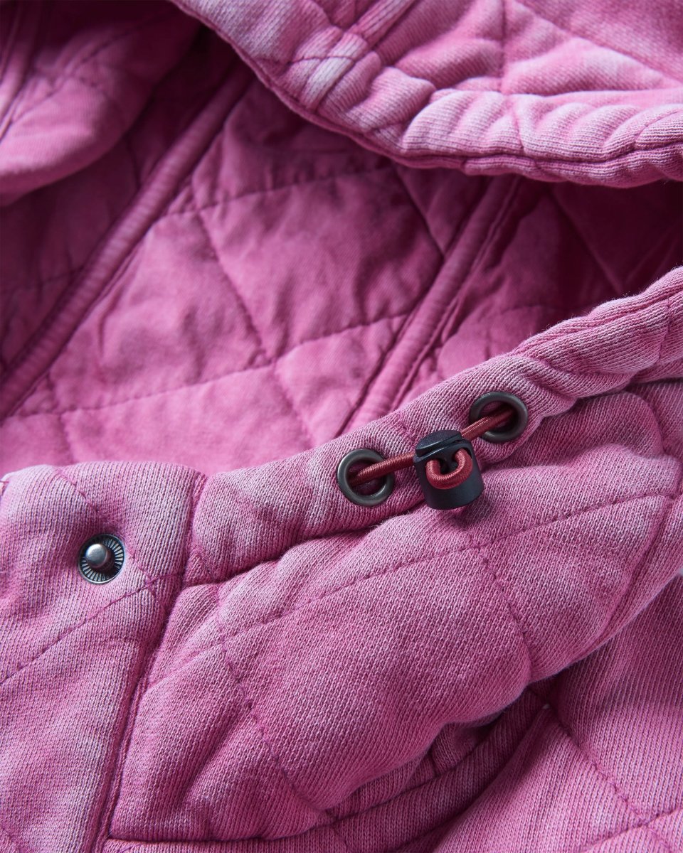 Hoodie matelassé recyclé Clementine à boutons-pression - Mauve Haze – Image 9