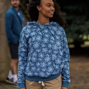 Hoodie en coton bio Arame - Bleu Acier Algue