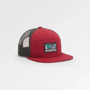 Casquette trucker 7 panneaux en coton bio - bordeaux
