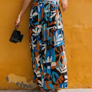 Jupe Maxi Tissée Zephyr - Mountain Foliage Blue