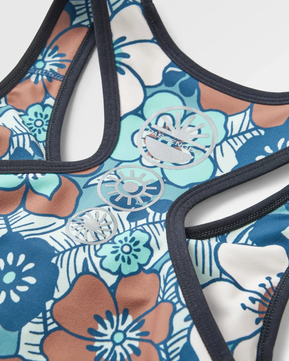 Haut Court Actif Recyclé Mantra - Vintage Floral Aqua – Image 9