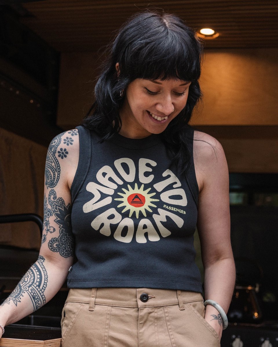 Débardeur Court Graphique Côtelé Easy Days - Noir – Image 2