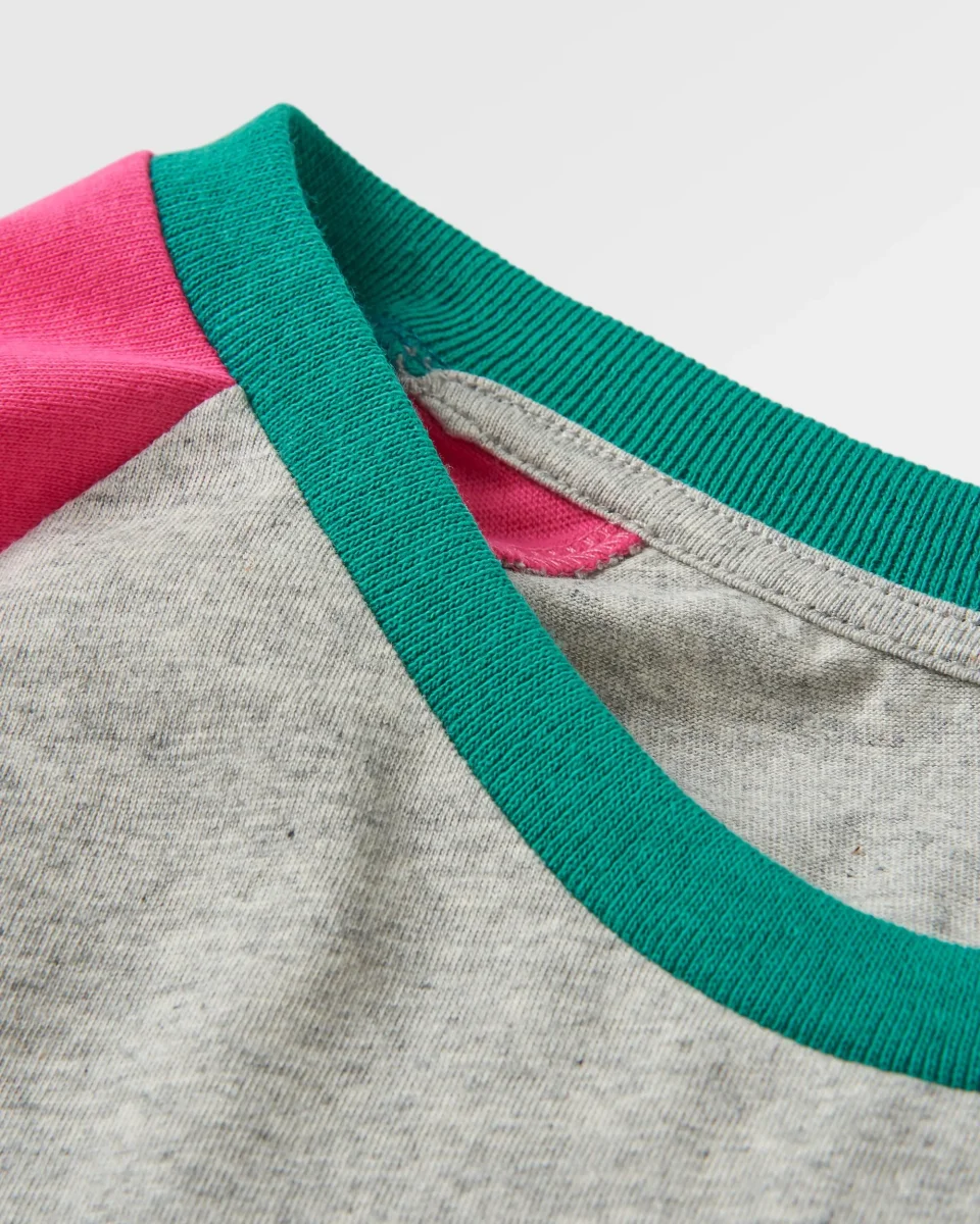 T-shirt à manches longues en coton recyclé Riser - Gris moyen chiné – Image 4