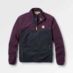 Polaire Recyclée à Fermeture Éclair 1/4 Set Off - Mûre profonde/Noir charbon