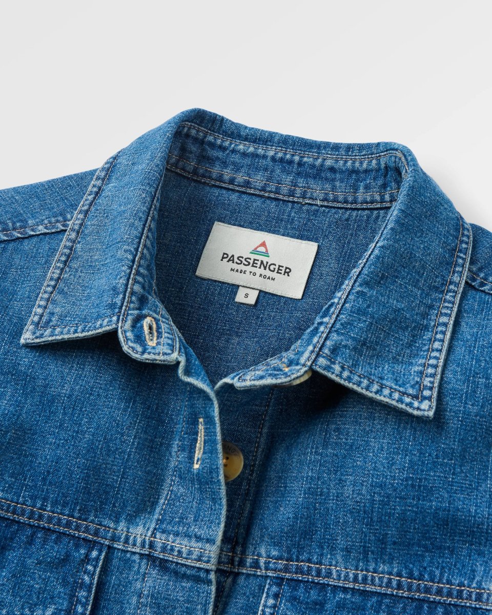 Chemise en coton bio à manches longues Coral - Denim délavé – Image 6