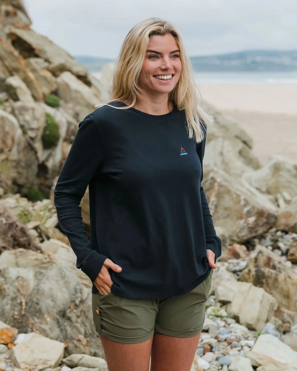 T-shirt à Manches Longues en Coton Recyclé Classic - Noir – Image 4