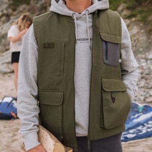 Gilet en toile de coton bio Explorers - kaki