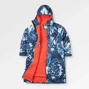 Poncho de surf recyclé en sherpa Waves - Frost Rich Navy