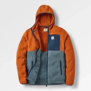 Polaire Recyclée à Capuche Loch - Orange Coucher de Soleil/Gris Orage