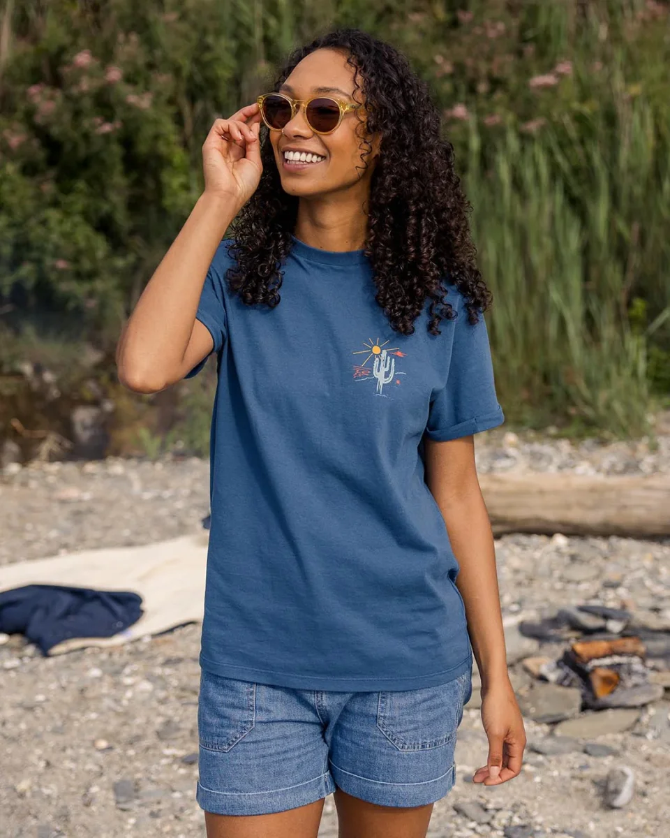 T-shirt oversize en coton recyclé Arabica - Denim foncé – Image 4