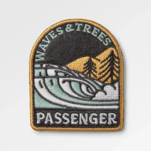 Patch Vagues & Arbres - Jaune Moutarde