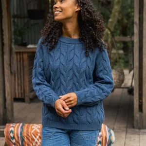 Pull Confort Bio Tricoté - Denim Foncé