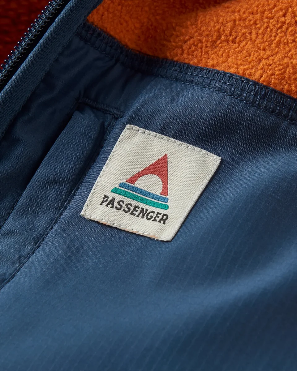 Polaire Recyclée à Capuche Loch - Orange Coucher de Soleil/Gris Orage – Image 3