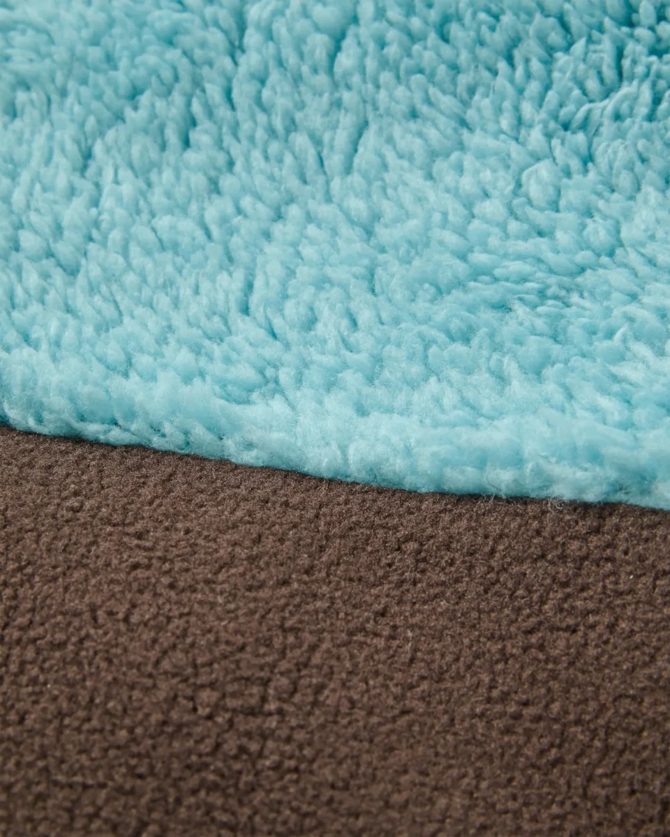 Veste sherpa doublée polaire - bleu rétro/espresso – Image 4