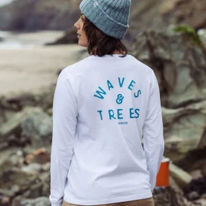 T-shirt à manches longues en coton recyclé Penida - Blanc