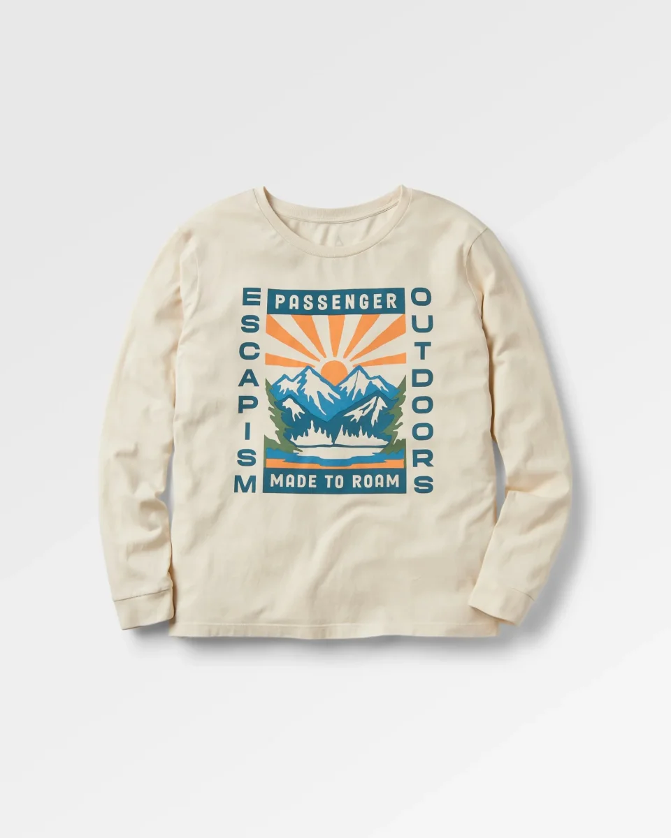 T-shirt manches longues en coton recyclé oversize Solitude - Birch – Image 3