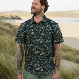 cLPwD_2KtQZZYXgKApMz8xfsOur4d1JBHumsiy6GX0U.jpgv1756545887 Chemise à Manches Courtes Imprimée Ripstop Way - Courant Océanique Noir