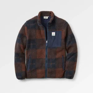 Trekker Recycled Deep-Pile Sherpa Fleece - Chestnut/Deep Navy Check