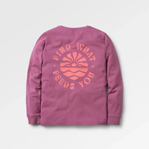 T-shirt manches longues en coton recyclé Discovery - Berry