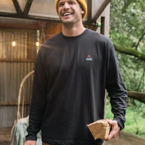 T-Shirt Bio à Manches Longues Coupe Décontractée Vita - Noir