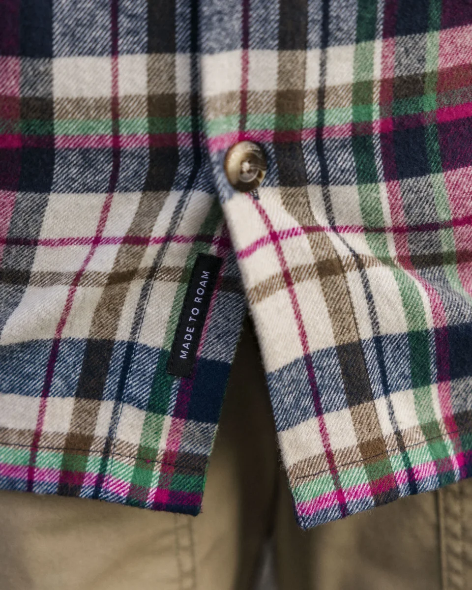 Surchemise Lourd en Coton Bio Rustique - Carreaux Blanc Cassé – Image 4