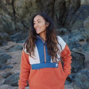 Polaire Recyclée en Sherpa à Fermeture Éclair 1/2 Maren - Orange Brûlé